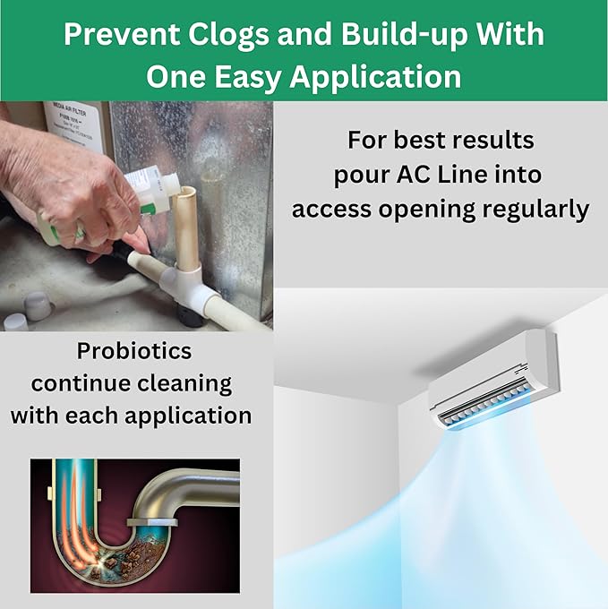 AC Drain Line Cleaner - 2 Pack / 6 Month Supply - Cleans HVAC drain lines, AC line cleaner, condensate lines, fountain drink drain lines and more
