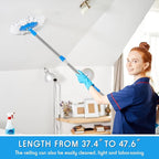 Spin Mop Replacement Handle 360 Degree Spin Mop Pole Handle Replacement Rotating Telescopic Stick for Head Replace Spinning Household Cleaning Accessories for Home(Cute Blue)
