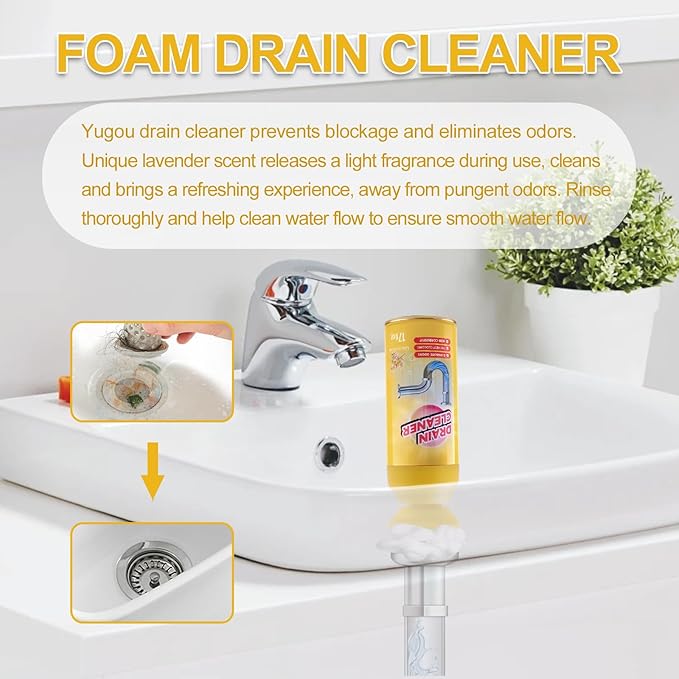 Drain Cleaner Foam, Foaming Drain Cleaner, Floral Sink Cleaner and Deodorizer for Kitchen Sinks, Shower Drains, Tubs. 1pcs, Floral