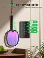 YISSVIC Electric Fly Swatter Foldable Bug Zapper Racket 2 in 1 Mosquito Killer with Attractant Light Rechargeable 1800mAh for Indoor Home Backyard Patio Camping
