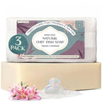 All Natural Dish Soap Bars - Bar Soap for Dishes, Biodegradeable Dish Soap Block, Kitchen Soap, All Natural Non Toxic, Low Waste Kitchen Dishwashing Bar Soap-Spring Scent (3 Pack, 6.3oz)