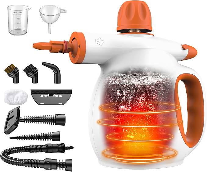 ETL-Certified Handheld Steam Cleaner - 221℉ 3.5 Bar Pressure, Chemical-Free Multi-Surface Cleaner for Kitchen, Bathroom, Car - Heats in 3-5 Mins