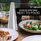 Fly Fans for Tables by Modern Lyfe - AA Battery & USB Powered - Fly Swatter Outdoor Camping Accessory Or for Food at Parties, Restaurants & Picnics, Bug Fan, Spinner Keeps Flies Away (2 Pack - Grey)