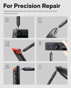 HOTO 25-in-1 Mini Electric Screwdriver, 3.7V Precision Screwdriver Set, USB-C Rechargeable, Compact Magnetic Tool for Phone, Laptop, Camera, DIY Projects, Electronics Repair
