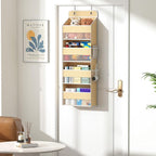 1 Pack 4-Tier Over the Door Organizer, Heavy-Duty Large Deep Pocket Hanging With 4 Large Front & 4 Side Pockets With for Pantry, Kitchen, Bathroom, Dorm, Beige