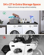 VEVOR Washer Dryer Countertop, 54" x 27" Wooden Washer and Dryer Countertop, Water-Resistant Laundry Machine Topper Cover with Anti-Slip Pads, for Laundry Room Organization and Storage, Black
