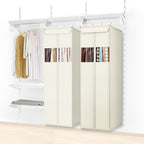 Zilink Clear Garment Bags for Hanging Clothes 54" Large Hanging Garment Bag for Closet Storage with Clear Window Space Saving Garment Storage Bags for Suits, Coats, Dresses, 2-Pack
