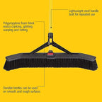 Rubbermaid Commercial Products Maximizer 36" Push to Center Push Broom Polypropylene Fill Black Angled Sides Medium Bristles for Indoor/Outdoor Multi-Surface Use