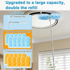 6 ft Extendable Duster Handle with 20 Refills, Duster with Extension Pole, Disposable Microfiber Dusting Pads for Home Cleaning,High Ceiling, Fan, Window, Hard-to-Reach Areas