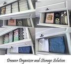 Bructhun Sock Drawer Organizer 3 Pack - Collapsible Fabric Storage Bins for Underwear Divider, Small Closet Organizers with 3 Compartments, Khaki