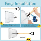 Leaking Soil Shovel Filter 0.08 Inch/ 2 mm Mesh 43.3''L Chicken Poop Scooper Stainless Steel Sieve Sifting Shovel with D Grip Wood Handle for Gardening Farm Chicken Coop Goat Stall