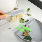 Small Dustpan and Brush Set - Mini Broom with Dustpan Set, Handheld Broom and Dust Pan Combo Set for Home, Pet Care, Car, 14 x 8.7 inch, Grey
