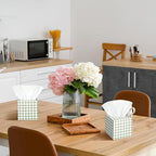 12 Pack Facial Tissues Cube Face Boxes 600 Sheets 3 Ply Small Square Tissues Bulk for Car Bedroom Supplies(Green and White Plaid)