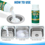 2 Pack Fast Acting Drain Clog Remover | Heavy Duty Drain Cleaner Powder | for Slow Running and Clogged Drains | for Bathroom Shower Sink Bathtub and Kitchen Sink | Suitable for Daily Maintenance