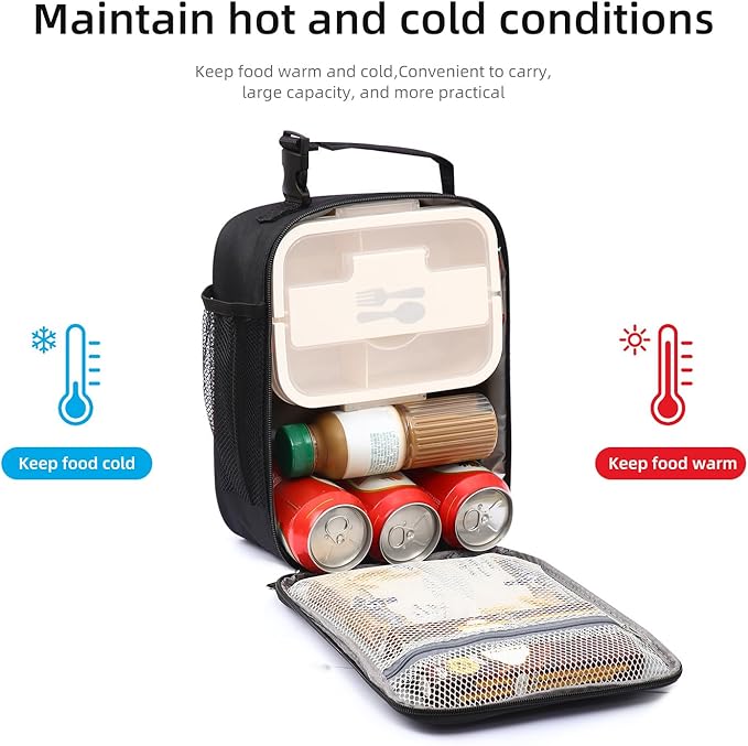 Lovoeo Lunch box Lunch bag for men women Insulated Lunchbox Lunch bags for Work Picnic Travel (Thicken dusty pink)