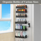 Magnetic Water Bottle Holder for Refrigerator, Cup Holder Organizer for Stanley and Tumbler for Kitchen, 6 Pack, Black