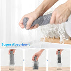 12 Pack Cleaning Cloth,Ultra Soft Absorbent Quick Drying Microfiber Cleaning Rags,No Scratches,Reusable,Washable,Lint Free Cleaning Towels for Kitchen,Window,Glass,car,11.8"×11.8"(Dark Grey)
