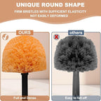 2 Pack Robust Cobweb Duster Head Brush – Superior Twist-On Web Cleaning Tool – Spider Web Remover Brush Compatible with Standard 3/4 Inch Threaded Poles for Outdoor & Indoor Use – Head Only (Orange)