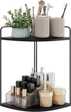 Forest Angle Bathroom Counter Organizer,Countertop Organizer,Vanity Organizers,Bathroom Storage,Bathroom Sink Caddy,Counter Shelf,Corner Counter,Corner Shelves(Black)