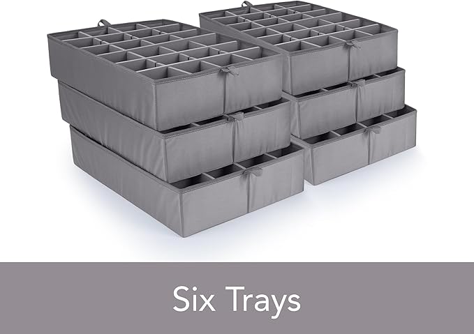 Covermates Keepsakes - Adjustable Zip-Top Storage Box - Configurable FlexGrid Compartments - Heavy Duty Polyester- Reinforced Handles - Stackable Design - Indoor Storage, Grey Heather