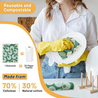 Lucomb 10 Pack Swedish Dishcloths for Kitchen, Reusable Cleaning Cloths Absorbent Non-Scratch Cellulose Sponge Cloths for Dishes Counters