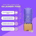 Greenseedz Laundry Pods, Fresh Lavender Scent, 64 Pacs, Eco Friendly, Powerful Clean, Skin Friendly, Biodegradable, HE Compatible