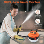 Steam Cleaner, 2500W High Pressure Steam Cleaner for Home, Steamer for Cleaning with 3 Brush Heads, 2 washers and Extended Rod, Handheld Steam Cleaner for Upholstery, Kitchen, Bathroom (Orange)