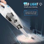 FUOAYOC Handheld Vacuum Cordless,Car Cordless Rechargeable, 6KPA Powerful Suction Hand Held Vacuum with LED Light/Multi Accessories, 1.6lbs Mini Portable Vacuum Cleaner for Home/Car/Office Cleaning
