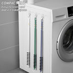 3 Pack Washing Machine Cleaning Brush, Crevice Brush of Drum Washing Machine, Home Essentials Cleaning Brush, Long Coil Brush Washing Machine Brush Stiff Bristle Cleaning Tool (3Pcs Gray)