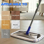 MASTERTOP Microfibre Flat Mop, Extended Wet Dry Large Floor Mop with 5 Reusable Pads & Telescopic Handle, Dust Mops for Laminate Wooden Hard Floor Vinyl Tile Floors Cleaning - Send 1 Cleaning Scraper