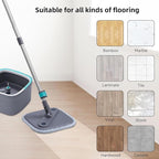 True & Tidy® 8-Pack 9 inch Extra Thick Microfiber Pad Refill for SPIN-800 TrueClean Mop & Bucket Square, Compatible with M16 and Most Square Spin Mop and Bucket, Machine Washable up to 100x