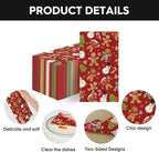 Horaldaily 50 Christmas Disposable Paper Decorative Guest Napkins, Gingerbread Man Hand Towel for Party Lunch Dinner Kitchen Bathroom