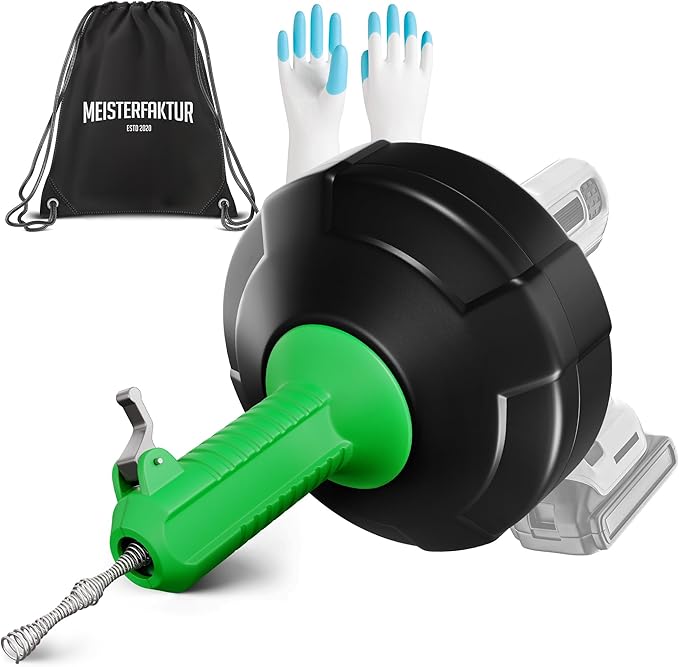 drain snake [50 FT] - Auto Feed - Ideal plumbing snake for sink and drain unblocking - Solid drain auger for real DYIs!