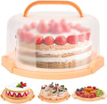 Ohuhu Cake Stand with Lid, Cake Carrier BPA-Free Cake Containers for 10 inch Cake with 2 Handles Cupcake Carrier - Plastic Cover Two Sided Base for Transport Pies Nuts Fruit Perfect Gifts