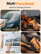 Compressed Air Duster, 130,000RPM Multi-Functional Electric Blower with 4-Speed Adjustable Settings for Dust Removal, Blowing & Suction – Ideal for Cars, Computers, Keyboards, and Outdoors（Orange）