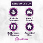 Smilyeez Double-Size Scrub Moji Sponge 2-Pack – Dual Smiling Faces, Temperature-Responsive Scrubber – Scratch-Free, Odor & Stain Resistant – Purple