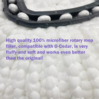 6 Pack Mop Replacement Heads for O-Ceda EasyWrin Spin Mop, Microfiber Spin Mop Refills, Easy Cleaning Mop Head Replacement White