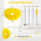 Ceiling Fan Cleaner Duster High Ceiling Extended Fan Blade Cleaner from 13 to 50 Inch Reusable Microfiber Ceiling Fan Duster with Extension Handle for Furniture Bookshelves Wall Door (Yellow)