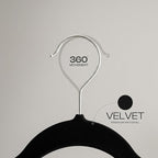 Utopia Home Velvet Hangers 20 Pack – Luxury Non-Slip Slim Pant & Coat Hangers, Strong Space-Saving Clothes Hangers with Pants Bar and 360° Swivel Hook – Black