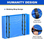 TICONN Mattress Bags for Moving, Heavy Duty Queen Mattress Cover Storage Bag with Full-Around Handle and Adjustable Buckles (Blue, Queen)