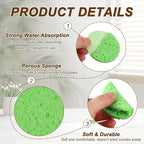 uxcell 10Pcs Cellulose Sponges, Round Kitchen Clean Sponges Non-Scratch Compressed Dish Scrubber for Kitchen Household Cookware Bathroom Cleaning & DIY, Green