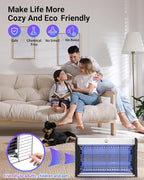 Electric Bug Zapper, 3000V High Voltage Indoor Mosquito Zapper, Powerful Hangable LED Bug Zapper for Fly, Mosquito, Moth, Gnat, Trap with Removable Washable Tray for Home Patio Backyard