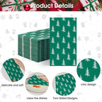 Horaldaily 100 Christmas Disposable Paper Decorative Guest Napkins, Green Xmas Trees Hand Towel for Party Lunch Dinner Kitchen Bathroom