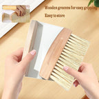 Mini Broom and Dustpan Set Small Metal Dustpan and Brush Set Hand Whisk Broom for Home Office Desktop Sofa Pet Care Household Cleaning (PET bristles, Black)