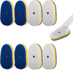 8 Packs Dish Wand Replacement Sponge Scouring Pad Heads Refills Compatible with Scrub Daddy, Scrub Sponge for Detachable Dish Scrubber Brush with Cut Out for Soap Dispensing, for Kitchen Cleaning