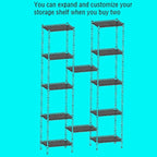 REGILLER 6 Wire Shelving Steel Storage Rack Adjustable Unit Shelves for Laundry Bathroom Kitchen Pantry Closet(Silver,11.7" D x 21.4" W x 63" H)