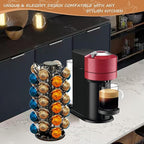 BLACKSMITH FAMILY Coffee Pods Holder Organizer, 360 Degrees Revolving Pod Carousel Compatible for 40 Nespresso Vertuo Pods No Assembly Required Nespresso Pods Holder Tower Stand,Piano Black