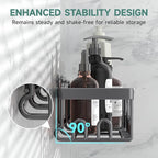 Veken Rustproof & Waterproof Shower Caddy 6-Pack, No Drilling Adhesive Shelves Rack with Soap Holder, Large Capacity Bathroom Organizers and Storage, Wall-Mounted Kitchen & Home Decor, Dark Grey