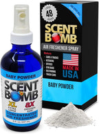 Scent Bomb Air Freshener Spray, Long-Lasting Odor Eliminator for Home & Car, Effective Deodorizer for Kitchen, Bathroom, Fresh Room Spray & Smell Neutralizer, Baby Powder Scent