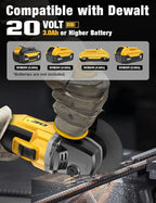 Brushless Angle Grinder, for DEWALT 20V Battery, 4-1/2" Cordless Small Angle Grinder with Auxiliary Handle, 10 Sandpapers, 2 Cutting & 2 Grinding Wheels, Pin Wrench, Lock-on Slide Switch for Polishing